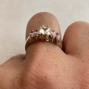 Antique Brutalist Sterling Topaz ring